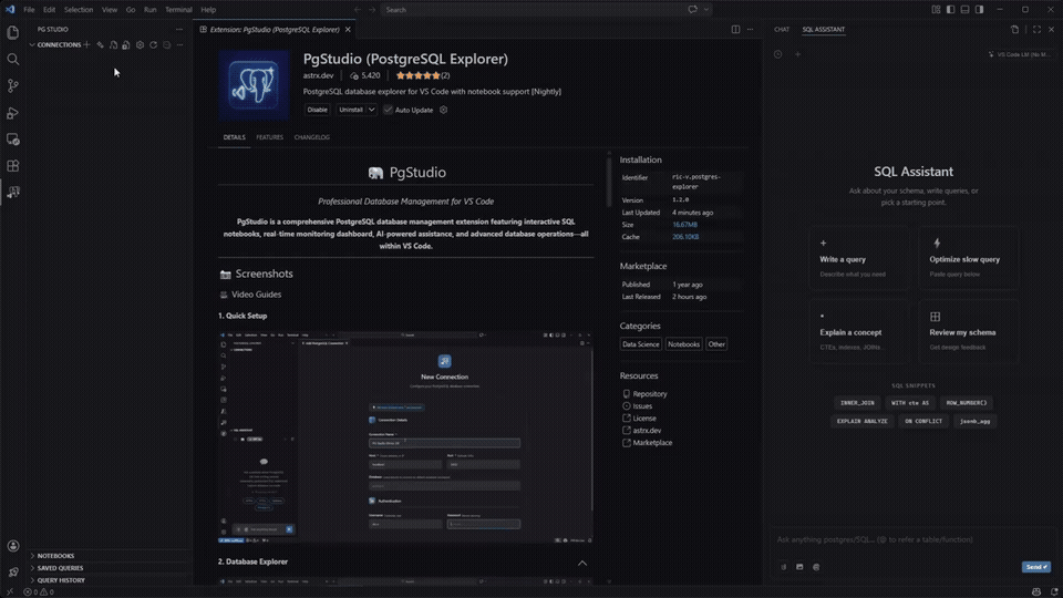 NexQL setup and connection workflow