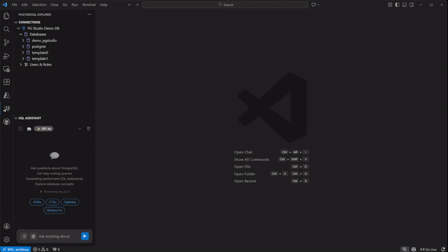 Configuring the NexQL AI assistant inside VS Code
